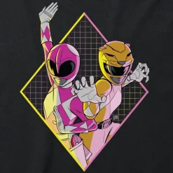 Mighty Morphin Power Rangers T-Shirt - Pink And Yellow Power Rangers
