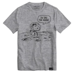 Peanuts Snoopy On The Moon - Athletic Heather T-Shirt