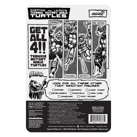 Teenage Mutant Ninja Turtles Reaction Figure Wave 9 - Michelangelo (Comic Greyscale)