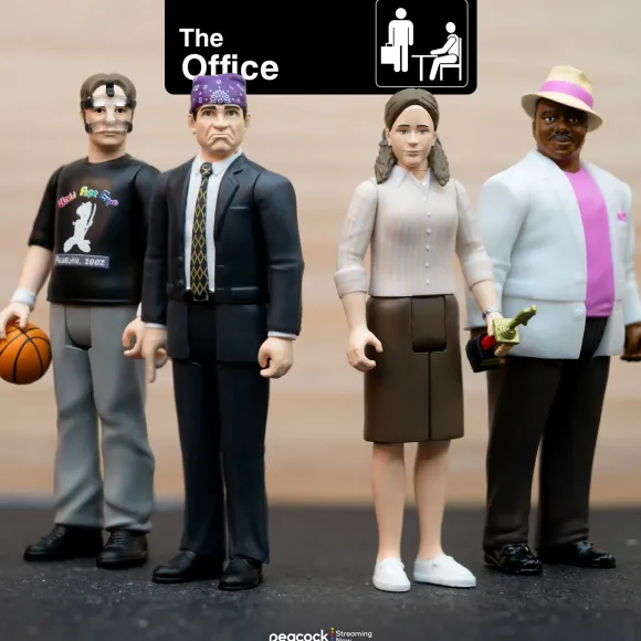 The Office Reaction Figures Wave 2 - Michael Scott (Prison Mike), Dwight Schrute (Basketball), Stanley Hudson (Florida), Pam Beesly (Dundie)