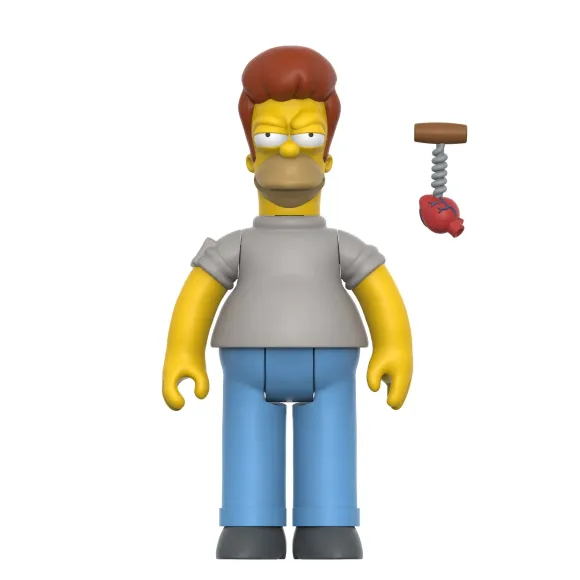 The Simpsons Reaction Figures Wave 04 (Tree House Of Horror V2) - Hell Toupee Homer